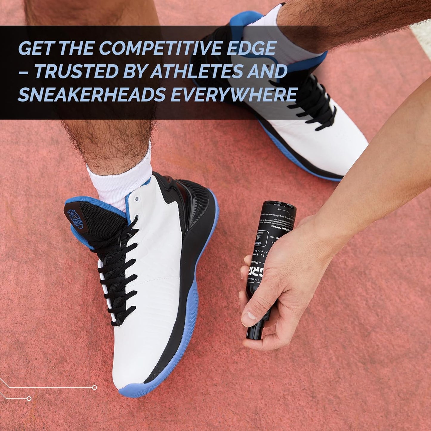 2 in 1 Sports Shoe Grip Spray, Provides Traction and Rejuvenates Soles. Multipurpose Grip Spray for Improving Basketball Shoe Grip. anti Slip & Performance Enhancer
