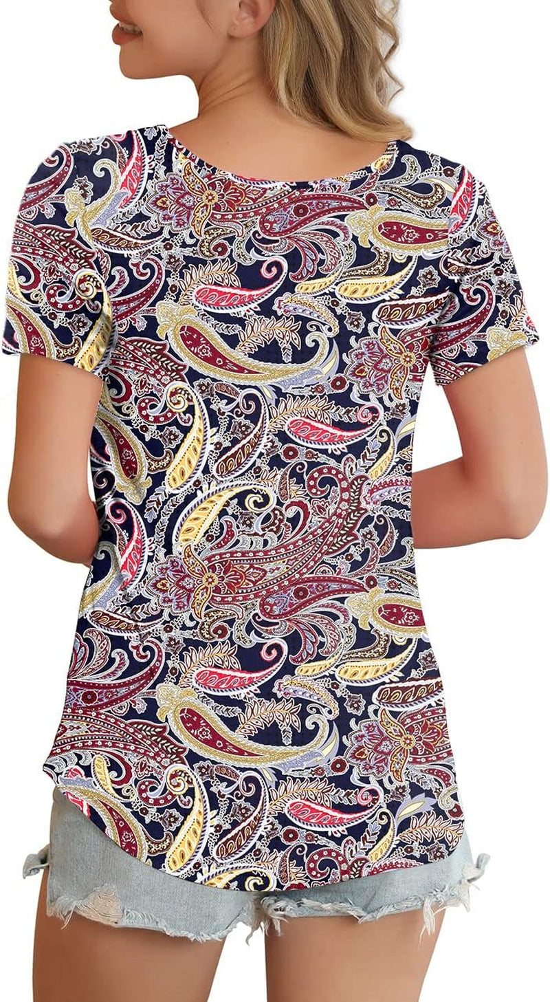 Women'S Short Sleeve Criss Cross Casual Short Sleeve Basic Blouse