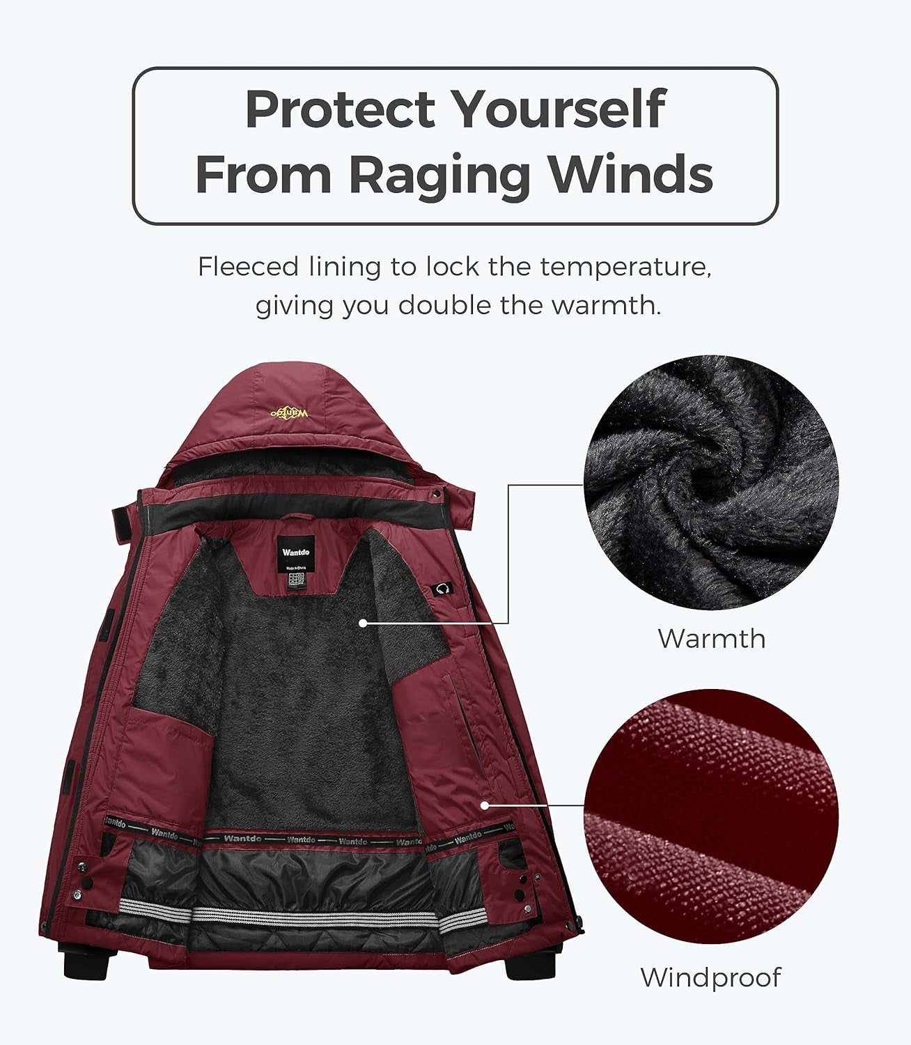 Women Hardshell Waterproof Windproof Insulated Ski Trekking Jacket
