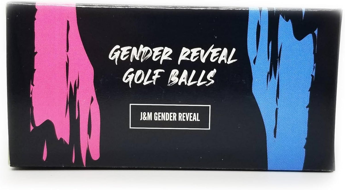 Gender Reveal Golf Ball for Baby Showers and Reveal Parties. All Natural Holi Powder. 2 Pack.