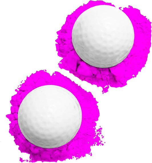 Gender Reveal Golf Ball for Baby Showers and Reveal Parties. All Natural Holi Powder. 2 Pack.