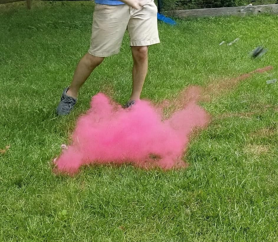 Gender Reveal Golf Ball for Baby Showers and Reveal Parties. All Natural Holi Powder. 2 Pack.