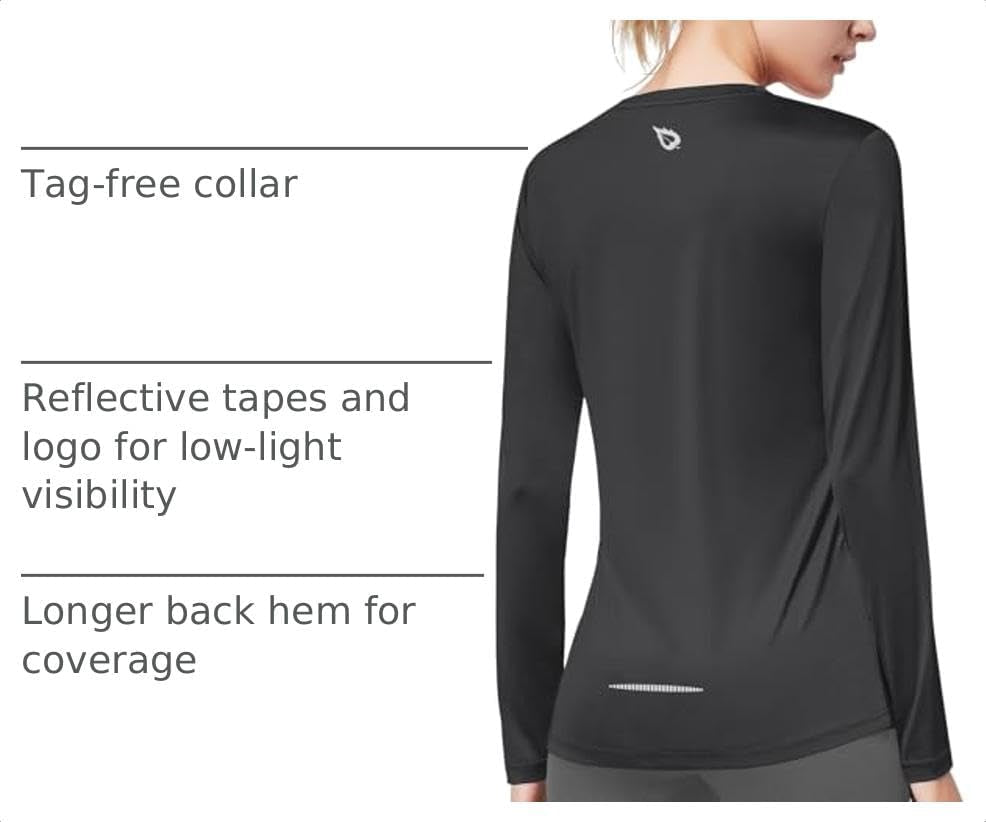 Long Sleeve Workout Tops for Women Running Shirts Quick Dry Athletic