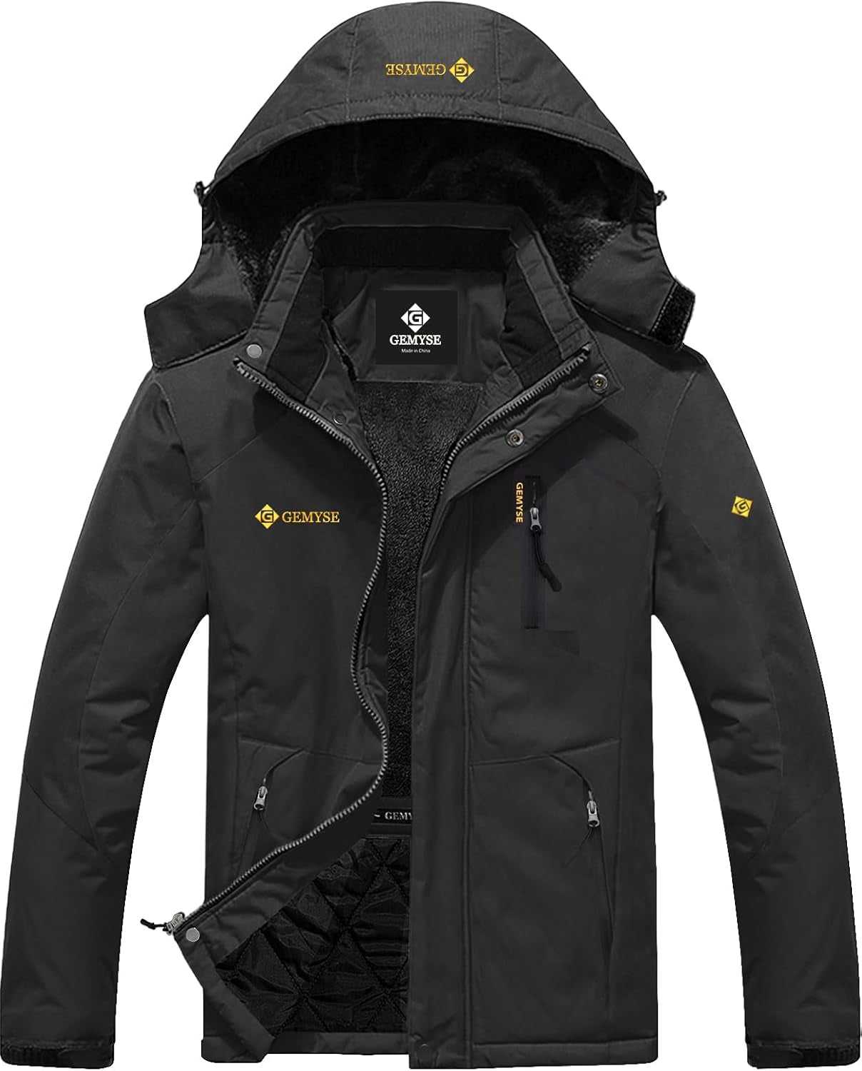 Men'S Waterproof Ski Jacket Winter Snow Coat with Detachable Hood