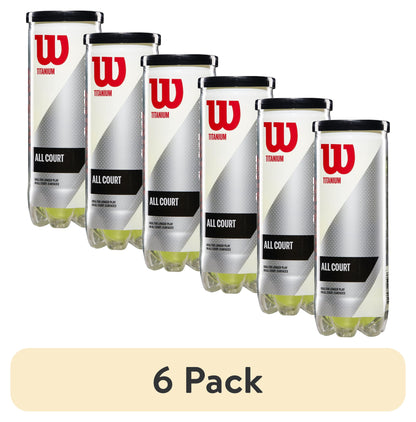 (6 Pack)  Titanium All Court Tennis Balls, 3 Ball Can