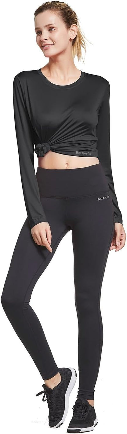Long Sleeve Workout Tops for Women Running Shirts Quick Dry Athletic
