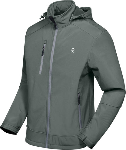 Men’S Removable Hood Softshell Fleece Jacket
