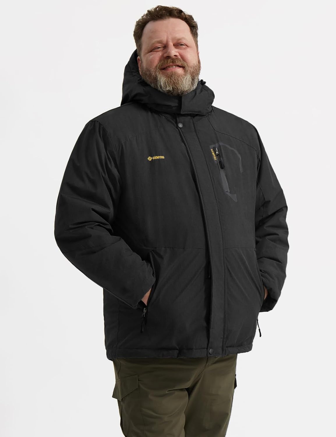 Men'S Waterproof Ski Jacket Winter Snow Coat with Detachable Hood