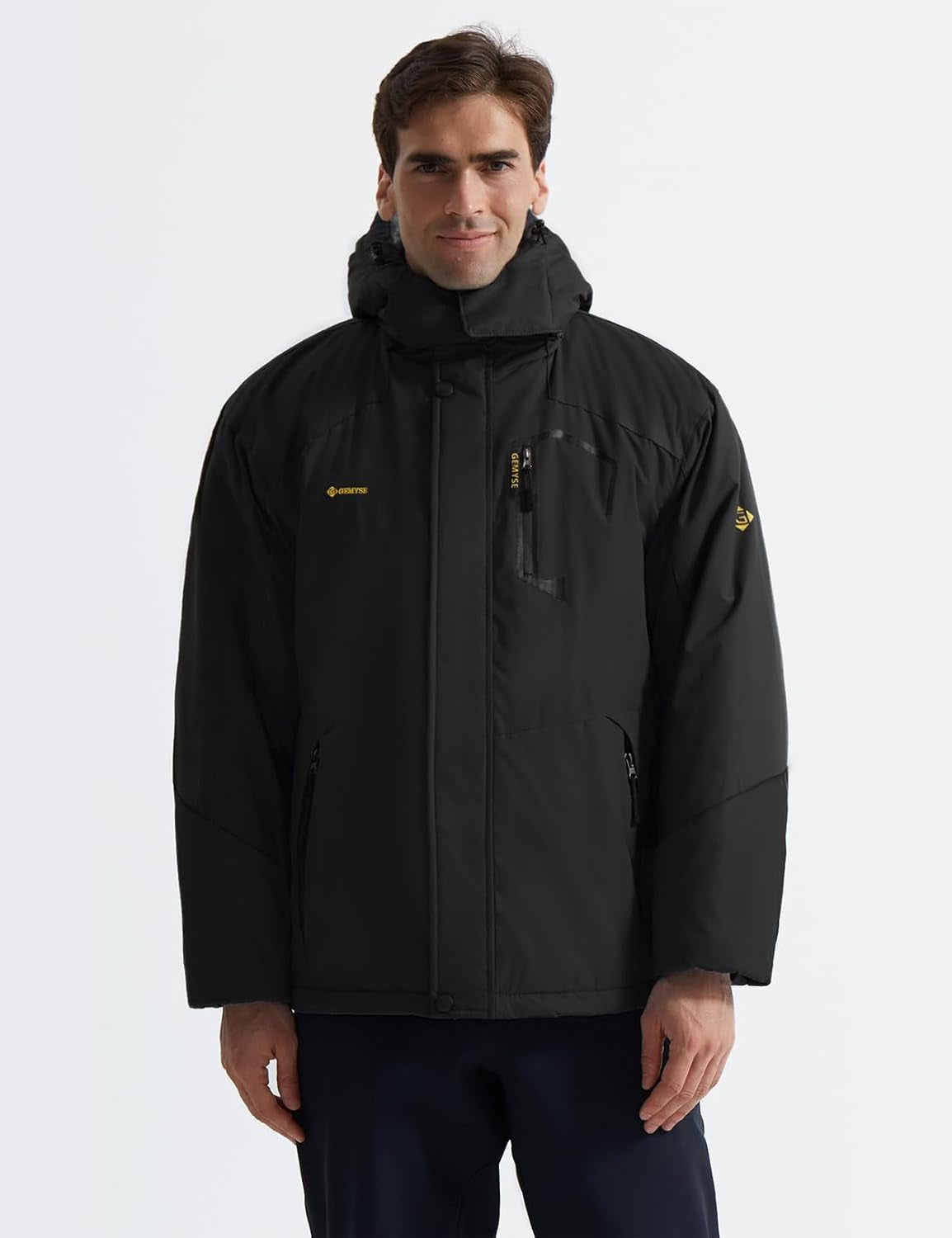 Men'S Waterproof Ski Jacket Winter Snow Coat with Detachable Hood