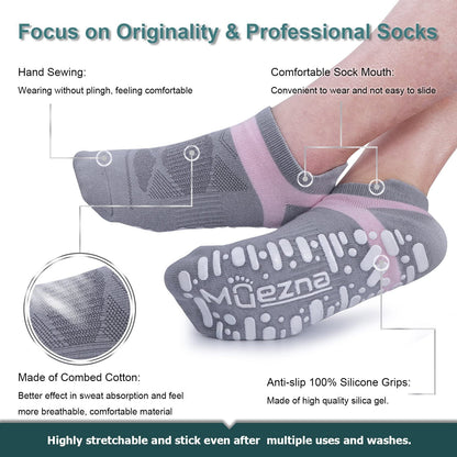 Pilates Socks Grippy Socks Woman Non Slip Grip Yoga Socks with Grips