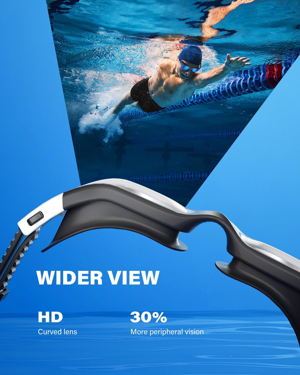 Swimming Goggles Adult, Polarized Anti-Fog UV400 No Leak