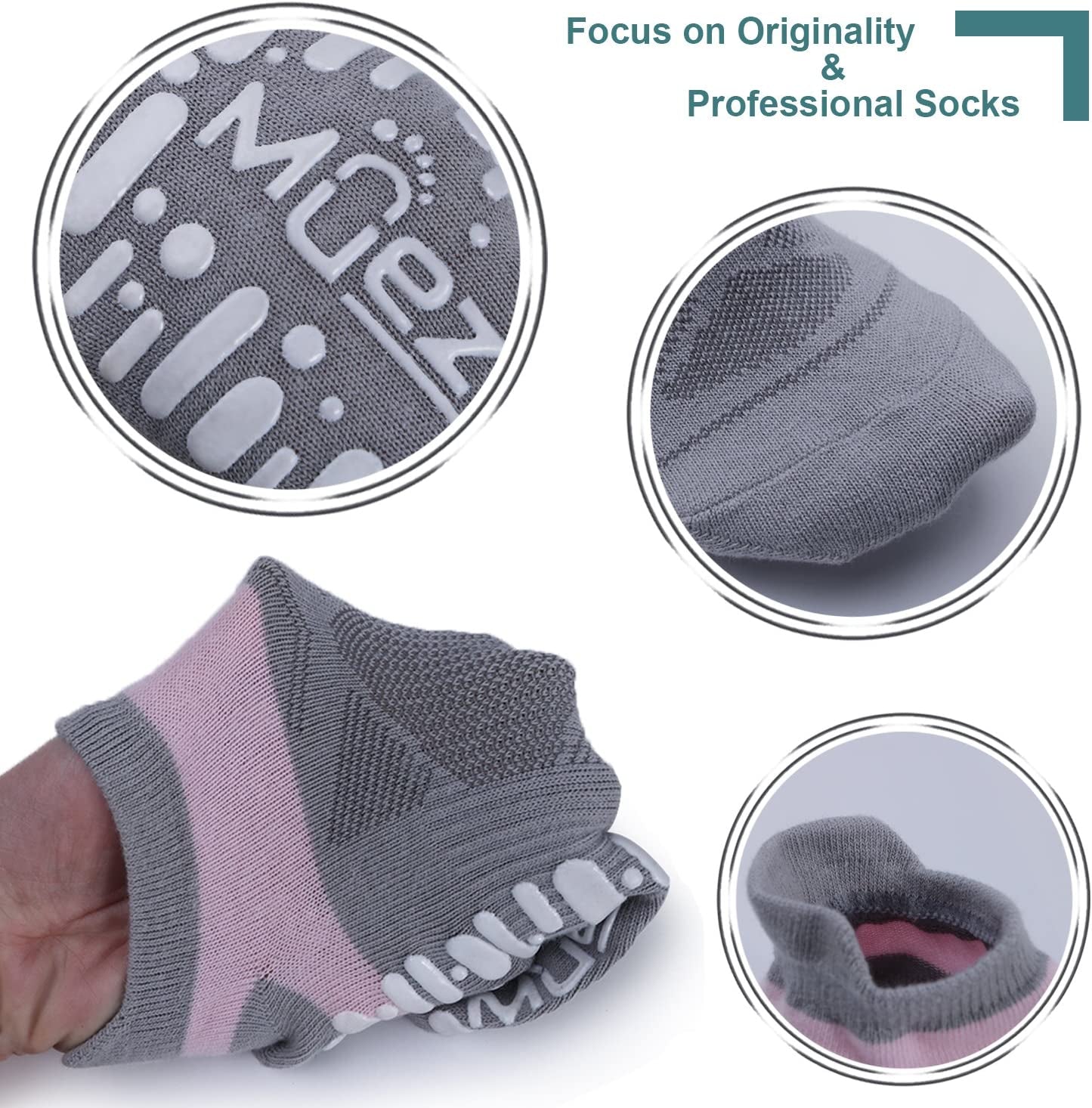 Pilates Socks Grippy Socks Woman Non Slip Grip Yoga Socks with Grips